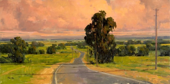 Back on the Road, 18x36 inches, oil on linen