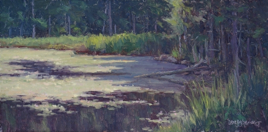woodland-water-lilies-8x16-oil-med